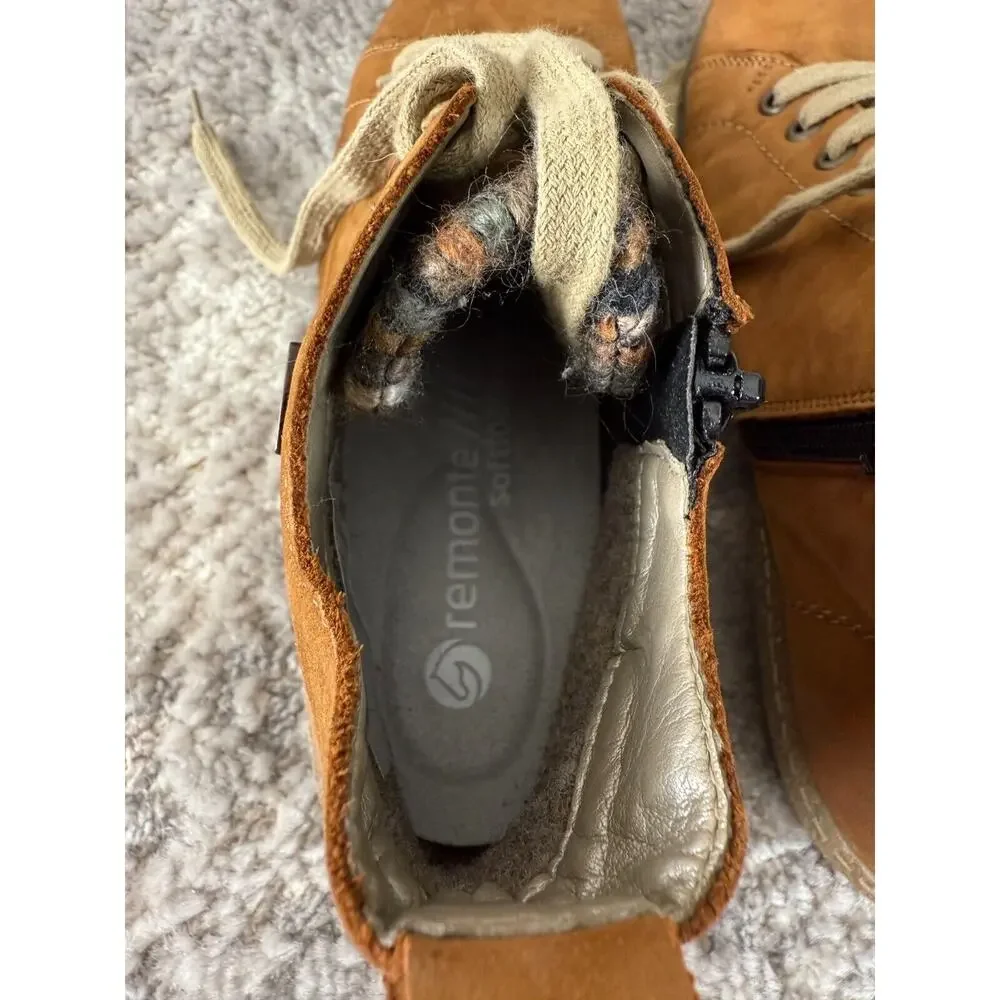 Remonte Tex Womens Size 41/10 Ankle Lace Up Booties Brown Walking Shoes - Picture 8 of 11